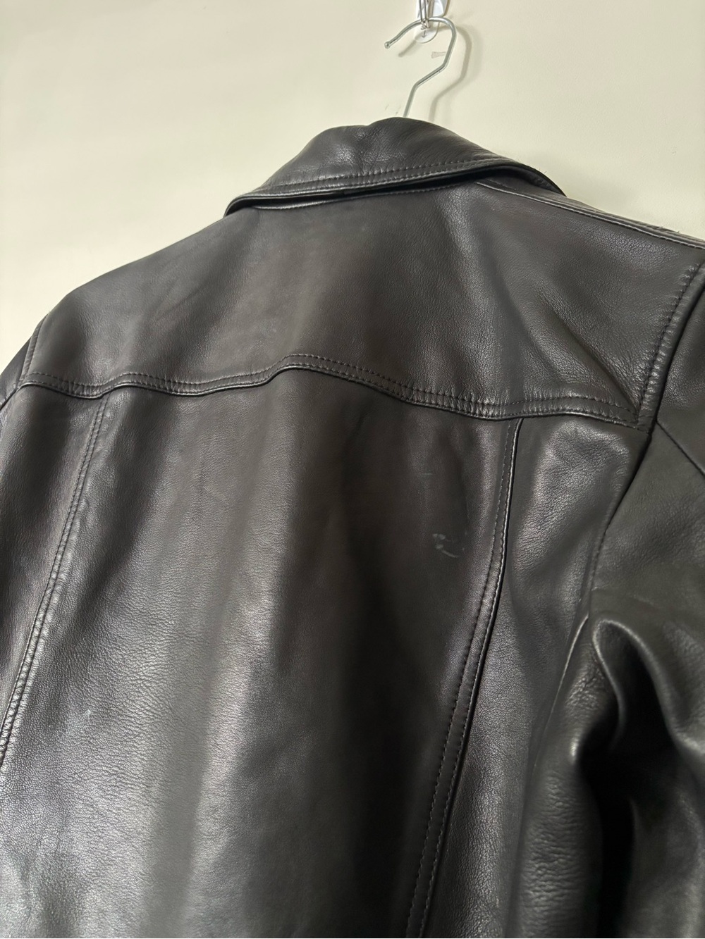 AllSaints Dalby Slim Fit Leather Biker Jacket - Black - Picture 7 of 7